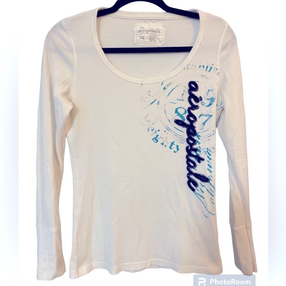 Aeropostale thermal shirt top long sleeve white    G-17